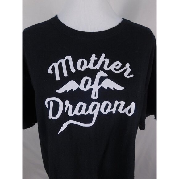 Mother of Dragons Shirt Womens Large Black Graphic Short Sleeve Crewneck T-Shirt - Picture 3 of 8
